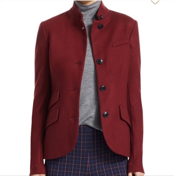 rag & bone Slade Blazer  Burgundy Sz 4 - Picture 3 of 16